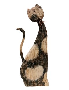 Gatto grande in legno - 60 cm