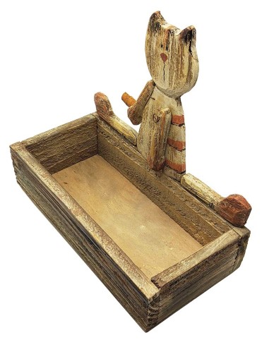 Caja de madera para gatos - gato articulado