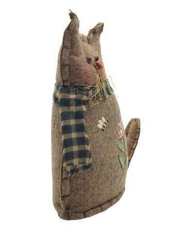 Dekorative Katze aus besticktem Stoff zum Hinstellen