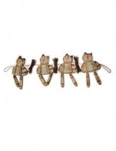 Guirlande chat bois et métal - articulé