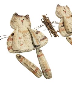 Katzengirlande aus Holz und Metall - gegliedert 2