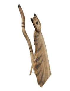 Sitting tabby cat plaque in wood 2