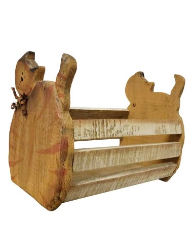 Katzenkiste aus Holz - runde Katzen
