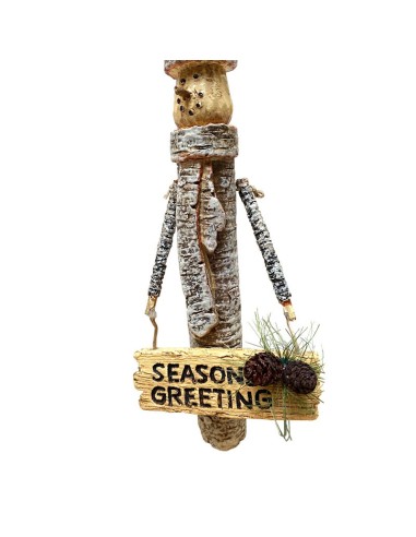 Christmas tree decoration - Seasons Greetings Christmas log man