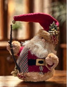 Handgefertigter Weihnachtsmann aus Jute, elegante Dekoration, 20 cm – Hervorragende Verarbeitung und einzigartige Details.