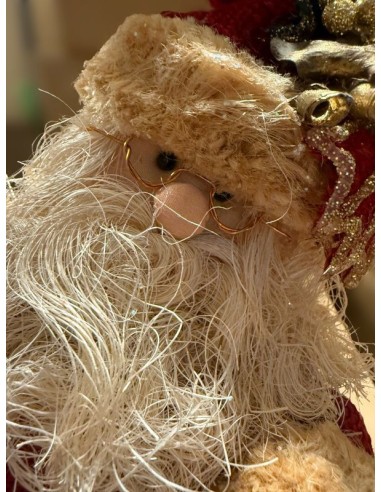 Papá Noel artesanal en yute, decoración refinada, 20 cm – Acabado excepcional y detalles únicos.