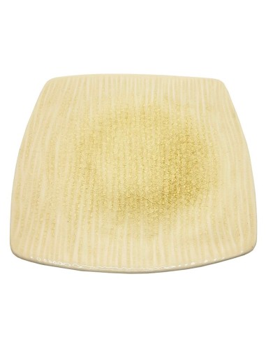 Ensemble vaisselle céramique beige - bol & assiette carrée élégants