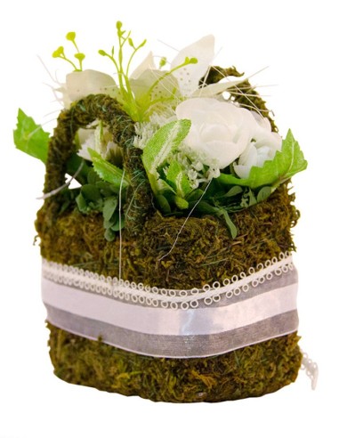 Doos met boeketten bloemen - bloemenmand
