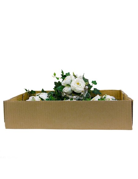 Bouquets of flowers box - white wreath