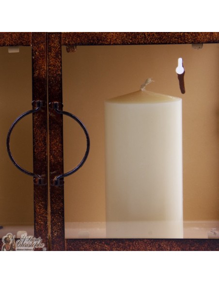 Farol de pared de hierro forjado color óxido - 2 velas