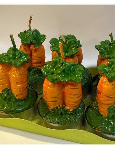 Tea light candles shaped like small carrots – set of 6 pieces
