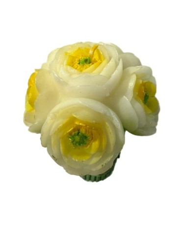 Vela con forma de ramo de ranúnculos - 14 cm