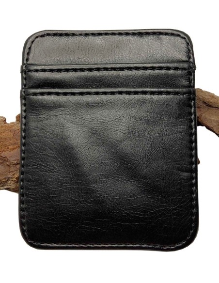 Zwarte imitatieleren Magic Billfold & Kaarthouder