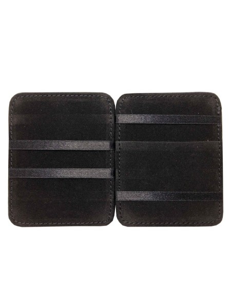 Porte-billet et porte-carte magique en similicuir noir