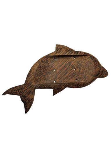 Porta sapone - delfino - legno maculato