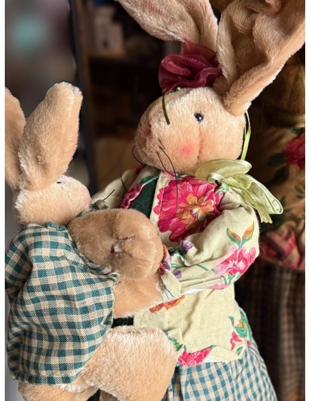 harmant Lapin avec Bébé - Décoration Unique de 46 cm