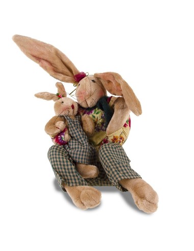 Coniglio con Cucciolo - Articolo Decorativo 40 cm, Perfetto per la Tua Casa