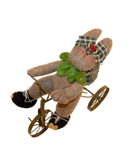 Stoffhase auf Fahrrad - Adorable Dekoration 25 cm