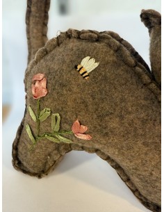 Chat décoratif en feutrine - Fait main 16 x 14 cm 2