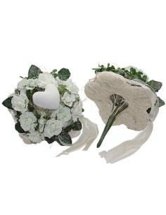 White Flowers Stick with Heart – Elegance for Decorations