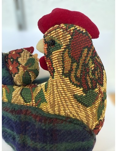 Poule en Tissu – Déco Champêtre & Cale-Porte (24x18 cm)
