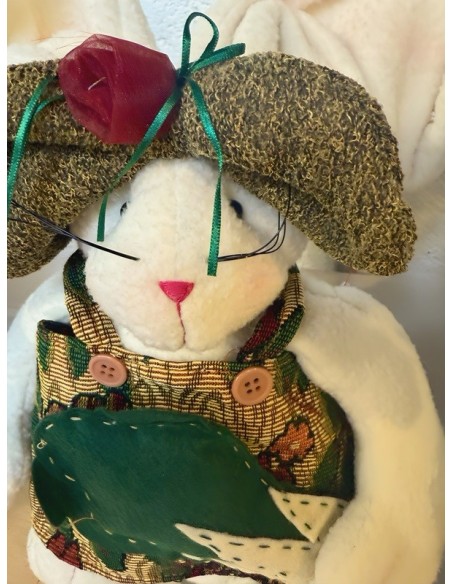 Fabric Rabbit Couple with Wheelbarrow – Decoration 32 cm