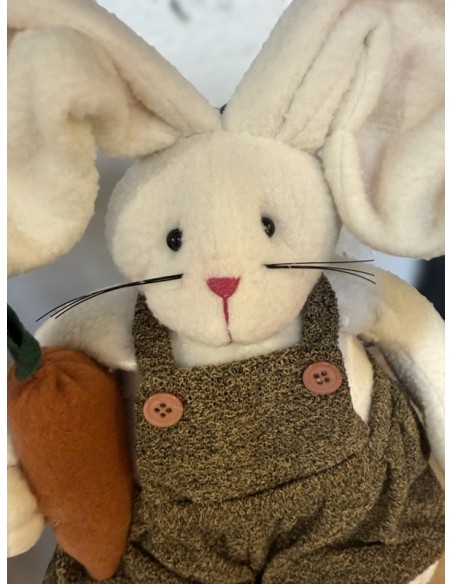 Fabric Rabbit Couple with Wheelbarrow – Decoration 32 cm