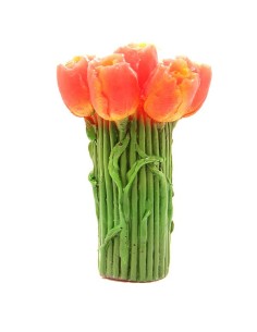 Candela Decorativa Tulipani Arancione – Eleganza & Calore 🕯️