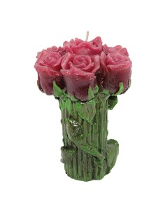 Rosenstrauß Kerze – Rote Rosen – Handgefertigt und Elegant