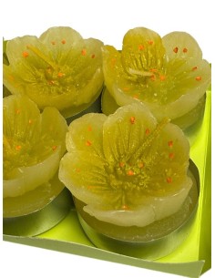 Theelicht Gele Bloemen – Set van 6 stuks 2