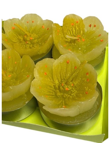 Teelicht Gelbe Blumen – Set von 6 Stück