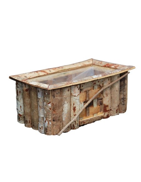 Cubierta de madera rectangular de la olla