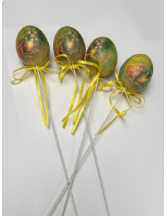 Œufs de Pâques sur Pique décorés avec Petits Poussins – Lot de 24 pcs