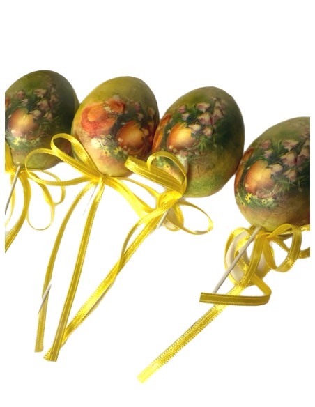 Easter Eggs on Picks Decorated with Little Chicks – Set of 24 pcs