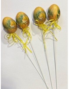 Œufs de Pâques sur Pique décorés avec Petits Poussins – Lot de 24 pcs