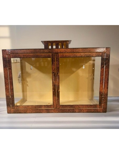 Wrought iron wall lantern rust color - 2 Candles