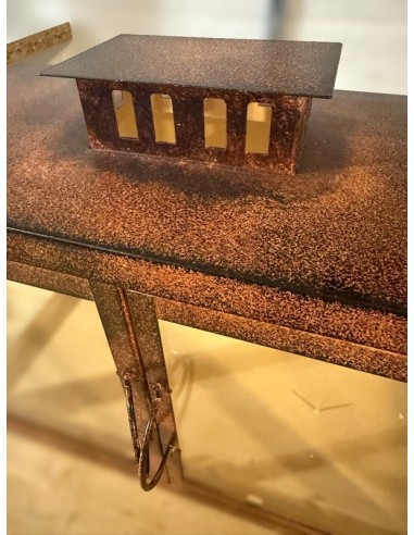 Schmiedeeiserne Wandlaterne rostfarben - 2 Kerzen