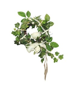 Ivy crown and white rose