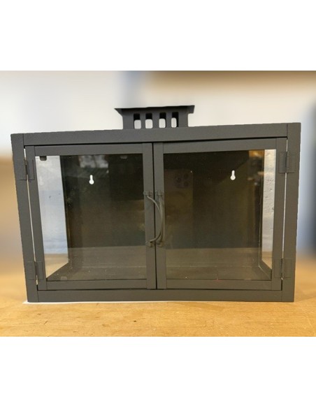 Wrought iron wall lantern rust color - 2 Candles