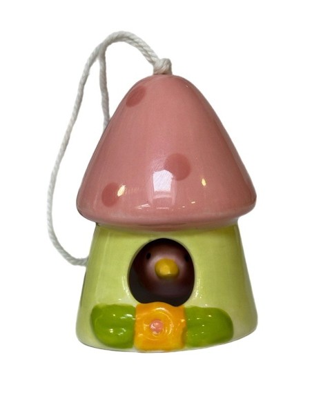 Ceramic Bell Birdhouse – Set of 4 Pieces