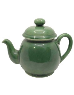 Groene keramische theepot