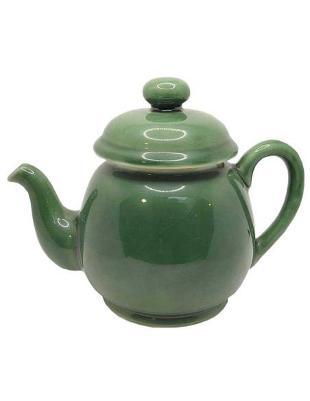 Groene keramische theepot