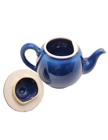 Blauwe theepot van keramiek
