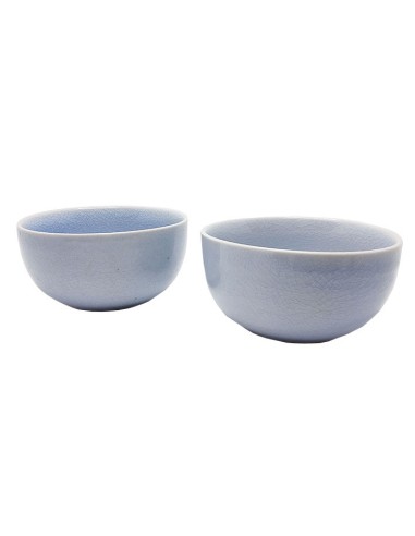 Petits bols à riz en céramique bleu ciel - lot de 6
