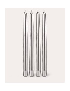 Bougies de Table Argentées x4 – Élégantes & Festives
