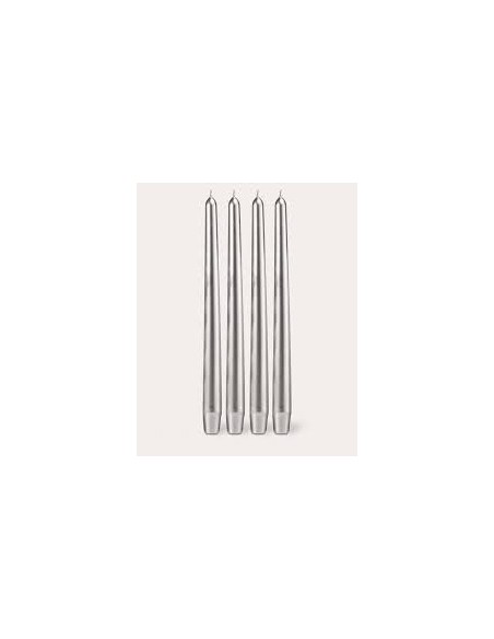 Candele da Tavola Argento 4 Pezzi – Eleganti e Festose