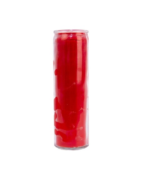 Candela in vetro rosso colorato in massa - 20 pezzi