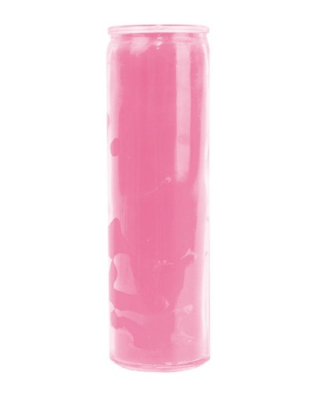 Candela in vetro rosa colorato in massa - 20 pezzi