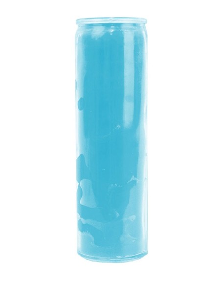 Bougie en verre bleu clair colorée dans la masse - 20 pièces