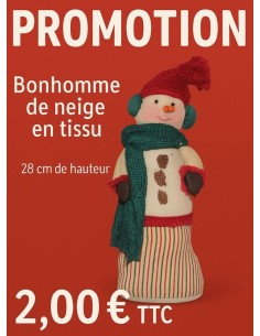 Handmade Fabric Snowman – Christmas Decoration 28 cm 2